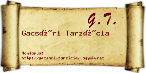 Gacsári Tarzícia névjegykártya